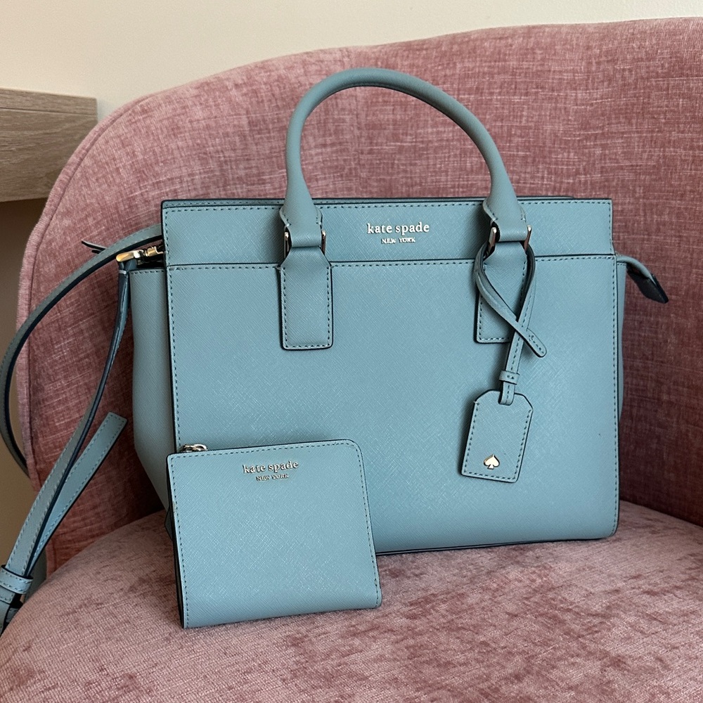Kate Spade Blue Satchel and Wallet Set